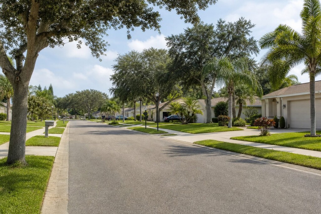 Ellenton neighborhood with well-kept homes and quiet residential streets, an established residential neighborhood