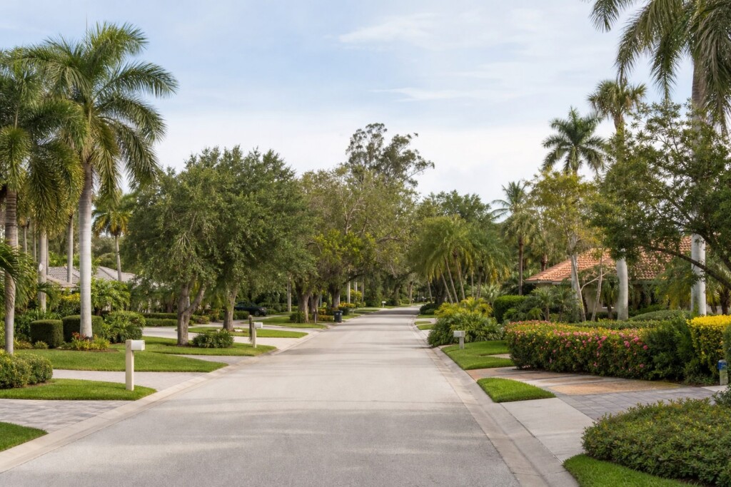 Longboat Key neighborhood with well-kept homes and quiet residential streets, an established residential neighborhood